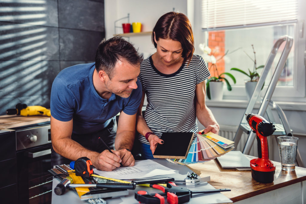 Couple renovating their kitchen