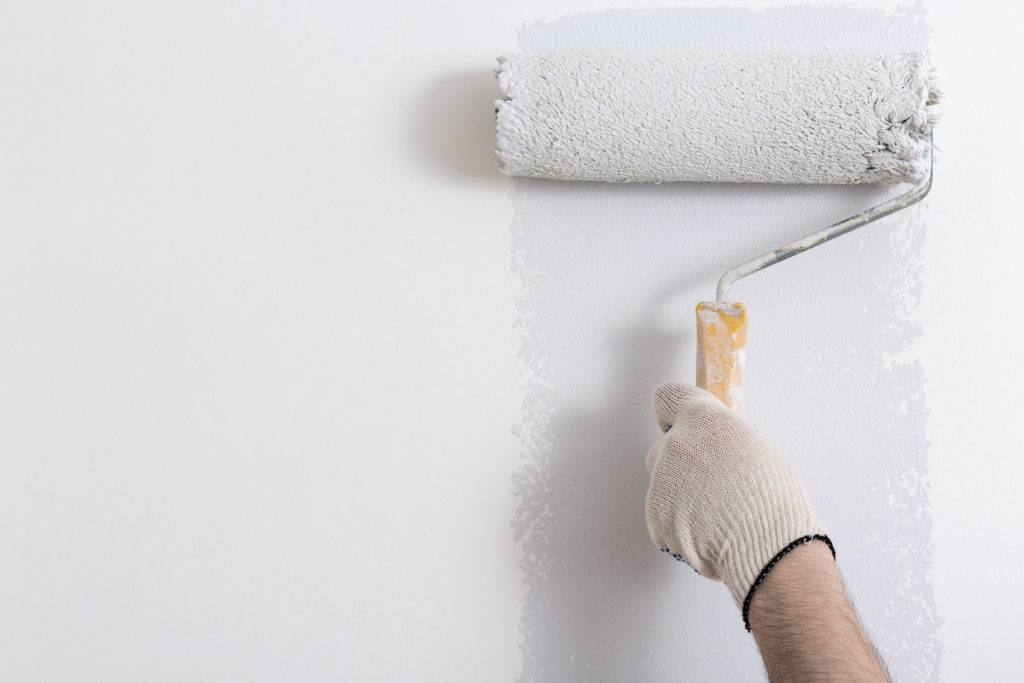 Painting a wall white