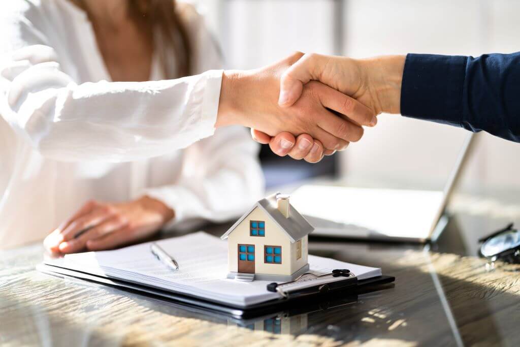 handshake with real estate agent